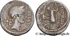 Roman coins JULIUS CAESAR Type : Denier   Date : janvier - février  Mint name / Town : Rome  Metal : silver  Millesimal fineness : 950  ‰ Diameter : 19,5  mm Orientation dies : 3  h. Weight : 3,52  g.