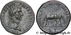 Roman coins NERVA Type : Sesterce  Date : 97  Mint name / Town : Rome  Metal : copper  Diameter : 34,5  mm Orientation dies : 6  h. Weight : 26,39  g. Rarity : R2  Obverse legend : IMP NERVA CAES AVG 