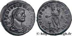 Roman coins DIOCLETIAN Type : Follis ou nummus  Date : 300-302  Mint name / Town : Lyon  Metal : copper  Diameter : 28,5  mm Orientation dies : 6  h. Weight : 11,48  g. Rarity : R3  Officine : 1re  Ob