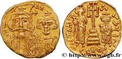 Byzantine coins CONSTANS II, CONSTANTINE IV, HERACLIUS and TIBERIUS Type : Solidus  Date : 661-663  Mint name / Town : Constantinople  Metal : gold  Diameter : 19,5  mm Orientation dies : 6  h. Weight