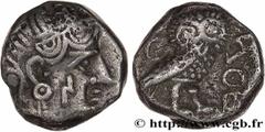 Greek Coins ARABIA FELIX - SABEAN Type : Drachme  Date : c. -300-200 AC.  Mint name / Town : Atelier incertain (Timna)  Metal : silver  Diameter : 15  mm Orientation dies : 9  h. Weight : 5,13  g. Rar