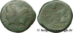 Roman coins LUGDUNUM - LYON - JULIUS CAESAR and OCTAVIAN Type : Dupondius  Date : c. 36 AC.  Mint name / Town : Lyon  Metal : copper  Diameter : 28  mm Orientation dies : 12  h. Weight : 14,96  g. Rar