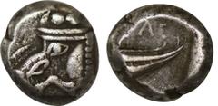 Greek Coins LYCIA. Phaselis. 1/3 Stater (Circa 500-440 BC). Obv: Prow of galley left in the form of forepart of boar. Rev: ΦΑΣ. Stern of galley right within incuse square. Heipp-Tamer Series 68-70. Co