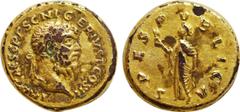 Roman İmperial PESCENNIUS NIGER ( 193-194). Fourrée Aureus. Obv: IMP CΛES C PESC NIGERIVS T COS II. Laureate Head. Rev: SPES PVBLICA, Spes advancing left, holding lily flower in right hand and raising