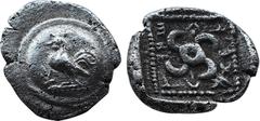 GREEK COINS Greek Dynasten von Lykien. Teththiweibi (ca. 450 - 430/420 v. Chr.). 1/6 Stater (Diobol, Silber). Kandyba (?). Vs: Hahn nach rechts stehend. Rs: Tetraskeles in vertieftem Quadrat. 10,3 mm.