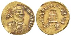 Byzantine Coins Byzantine Constantine IV Pogonatus AV Tremissis. Constantinople, AD 668-685. ∂ N CONSƮANƮINЧS P P AV, diademed, draped and cuirassed bust right / VICTORIA AVςЧS, cross potent set on gl