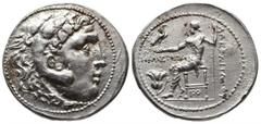 Greek Greek Coins Rhodos, Rhodes Fourrée Tetradrachm. Circa 201-190 BC. In the name and types of Alexander III of Macedon. Hephaistion, magistrate. Head of Herakles right, wearing lion skin headdress 