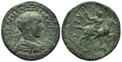 Roman Provincial Roman Provincial LYCIA. Arycanda. Gordian III 238-244 . Ae. AVT KAI M ANT ΓOPΔIANOC CЄB. Laureate, draped and cuirassed bust right. APVKANΔЄωN. Warrior, holding spear, on horse gallop