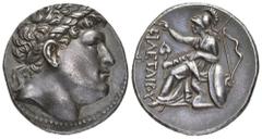 GREECE. Mysia, kings of Pergamum. Eumenes I, 263-241 BC. Tetradrachm 255-241 BC, Pergamum. In the name of Philetairos. Obv. Laureate head of Philetairos right. Rev. ΦΙΛΕΤΑΙΡΟΥ. Athena enthroned left, 