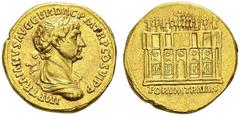 ROMAN EMPIRE. Trajan, 98-117. Aureus 113, Rome. Obv. IMP TRAIANVS AVG GER DAC P M TR P COS VI P P. Draped, cuirassed and laureate three-quarter bust of Trajan right. Rev. FORVM TRAIAN in exergue. Traj