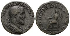 ROMAN EMPIRE. Pupienus, 238. Sestertius 238, Rome. RIC 20. BR. 19.85 g. VF tooled From the J. M. A. L. collection formed between 1970 and 2000.