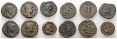ROMAN EMPIRE. Lot of 6 coins: Maximinus I, 235-238. Sestertius Victory walking (RIC 67); Gordian III, 238-244. Sestertius Libertas (RIC 318), Victory (RIC 337); Philip I, 244-249. Sestertius Signa (RI
