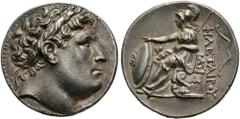 GREECE. Mysia, kings of Pergamum. Eumenes I, 263-241 BC. Tetradrachm 263-250 BC, Pergamon. In the name of Philetairos. Obv. Laureate head of Philetairos right. Rev. ΦIΛETAIPOY (right). Athena sitting 