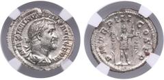 Roman Empire Roman Empire Roman Empire (Rome) AR Denarius AD 237 – Maximinus I Thrax (AD 235-238) - NGC MS Strike 5/5, Surface 4/5. Fantastic, brilliant mint state specimen with an excellent strike an