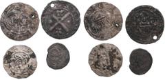Lots & Collections: World coins and medals Collection of Medieval Europe Coins (4) Various condition. Lot includes:Low Countries, Friesland AR Denar, 'Simon and Judas' type – Egbert II (1068-1090). Wi