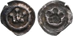 Livonia and Related issues Livonia and Related issues Duchy of Estonia (Reval) Pfennig ND (c. 1265-1332) 0.13g. XF. Anonymous "Crown Bracteate" type. Accompanied by an old collector's label featuring 