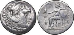Ancient coins Ancient coins Kingdom of Macedon - Lycia AR Tetradrachm 213/2 BC 15.81 g. 30mm. VG+/VG+ In the name and types of Alexander III., 336 – 323 BC. Head of Heracles, wearing lion skin. / Zeus