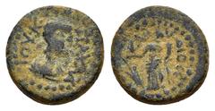 Roman Provencial Coins PISIDIA. Claudioseleucia.Julia Paula.(Augusta, 219-220). Ae. Obv : ΙΟΥ ΚΟΡ ΠΑΥΛΑ ϹƐΒ. Draped bust right. Rev : ΚΛΑΥΔΙΟϹƐΛƐΥΚƐΩΝ. Tyche standing facing, head left, wearing kalath