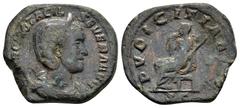 Roman Imperial Coins OTACILIA SEVERA.(Augusta, 244-249).Rome.Sestertius. Obv : MARCIA OTACIL SEVERA AVG. Draped bust right, wearing stephane. Rev : PVDICITIA AVG / S C. Pudicitia seated left on throne