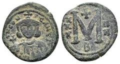Byzantine Coins CONSTANTINE V COPRONYMUS.(741-775).Constantinople. Follis. Obv : δ N CONSTANTIN. Crowned facing bust, holding globus cruciger and akakia. Rev : Large M; cross above, X/X/X - N/N/N acro