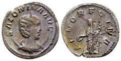 Roman Imperial Coins SALONINA (Augusta, 254-268). Antoninianus. Rome. Obv : SALONINA AVG. Diademed and draped bust right. Rev : IVNO REGINA. Juno standing left, holding patera and sceptre. MIR 227b. C