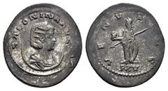 Roman Imperial Coins SALONINA.(Augusta, 254-268).Antioch.Antoninianus. Obv : SALONINA AVG. Diademed and draped bust left, set on crescent. Rev : VENVS AVG. Venus standing left, holding helmet and scep