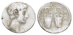 Greek Coins LYCIA. Lycian League. Augustus (27 BC-14 AD). Drachm. Masicytes. Obv : Λ - Y. Bare head right. Rev : M - A. Lyre; plectrum in field to left. Condition : Good very fine. Weight : 3.72 gr Di