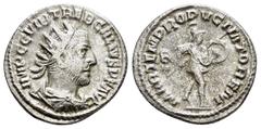 Roman Imperial Coins TREBONIANUS GALLUS.(251-253). Antioch.Antoninianus. Obv : IMP C G VIB TREB GALLVS P F AVG. Radiate, draped and cuirassed bust right. Rev : MARTEM PROPVGNATOREM. Mars advancing rig