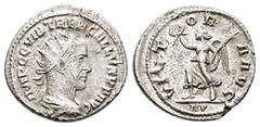 Roman Imperial Coins TREBONIANUS GALLUS (252-253). Antoninianus. Antioch. Obv : IMP C C VIB TREB GALLVS P F AVG. Radiate and cuirassed bust right; IIV below. Rev : VICTORIA AVG. Victory advancing left