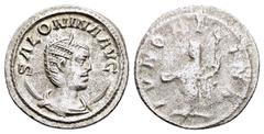 Roman Imperial Coins SALONINA.(Augusta, 254-268).Rome.Antoninianus. Obv : SALONINA AVG. Diademed and draped bust right, set on crescent. Rev : IVNO REGINA. Juno standing left, holding patera and scept