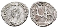 Roman Imperial Coins SALONINA (Augusta, 254-268).Samosata.Antoninianus. Obv : CORN SALONINA AVG. Diademed and draped bust right, set on crescent. Rev : CONCORDIA AVGG. Emperor, togate, standing right,