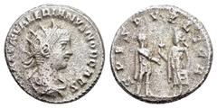 Roman Imperial Coins SALONINUS (Caesar, 258-260). Antoninianus. Samosata. Obv : SALON VALERIANVS NOB CAES. Radiate, draped and cuirassed bust right. Rev : SPES PVBLICA. Saloninus, holding sceptre, and