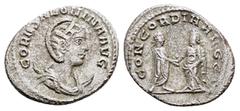 Roman Imperial Coins SALONINA (Augusta, 254-268).Samosata.Antoninianus. Obv : CORN SALONINA AVG. Diademed and draped bust right, set on crescent. Rev : CONCORDIA AVGG. Emperor, togate, standing right,