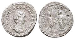 Roman Imperial Coins SALONINA.(Augusta, 254-268).Samosata.Antoninianus. Obv : CORN SALONINA AVG. Diademed and draped bust right, set on crescent. Rev : CONCORDIA AVGG. Gallienus and Salonina standing 