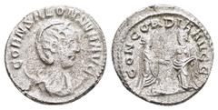 Roman Imperial Coins SALONINA.(Augusta, 254-268).Samosata.Antoninianus. Obv : CORN SALONINA AVG. Diademed and draped bust right, set on crescent. Rev : CONCORDIA AVGG. Gallienus and Salonina standing 