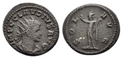 Roman Imperial Coins CLAUDIUS II GOTHICUS.(268-270).Antioch.Antoninianus. Obv : IMP C CLAVDIVS AVG. Radiate head right. Rev : SOL AVG. Sol standing front, head to left, raising his right hand in salut