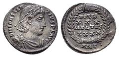 Roman Imperial Coins CONSTANTIUS II (337-361). Siliqua. Antioch. Obv : D N CONSTANTIVS P F AVG. Diademed, draped and cuirassed bust right. Rev : VOTIS XXX MVLTIS XXXX / ANT. Legend in four lines withi