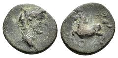Greek Coins LYCIA. Termessos. Tiberius. Ae. Obv : Laureate head right. Rev : TEP / OI. Horse prancing left. RPC I 3358; SNG Copenhagen 145. Condition : Good very fine. Weight : 3.79 gr Diameter : 18 m