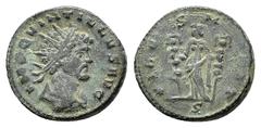 Roman Imperial Coins QUINTILLUS (270). Cyzicus.Antoninianus. Obv : IMP QVINTILLVS P F AVG. Radiate, draped and cuirassed bust right; two pellets below. Rev : FIDES MILITVM. Fides standing facing, head