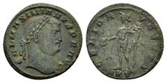 Roman Imperial Coins MAXIMINUS II DAIA (310-313).Cyzicus.Follis. Obv : IMP C GAL VAL MAXIMINVS P F AVG. Laureate head right. Rev : GENIO AVGVSTI CMH / MKV. Genius standing left, holding patera and cor