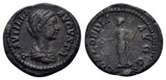 Roman Imperial Coins PLAUTILLA (Augusta, 202-205).Rome. Denarius. Obv : PLAVTILLA AVGVSTA. Draped bust right. Rev : CONCORDIA AVGG. Concordia standing left, holding patera and sceptre. RIC 363a (Carac