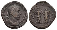 Roman Imperial Coins TRAJANUS DECIUS (249-251).Rome.Sestertius. Obv : IMP C M Q TRAIANVS DECIVS AVG. Laureate and cuirassed bust right. Rev : PANNONIAE / S - C. The two Pannoniae standing back to back