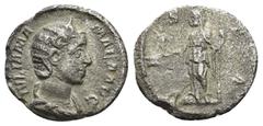 Roman Imperial Coins JULIA MAMAEA.(222-235).Rome.Denarius. Obv : IVLIA MAMAEA AVG. Diademed and draped bust right. Rev : VESTA. Vesta standing left, holding sceptre and palladium. RIC 360. Condition :