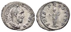Roman Imperial Coins PUPIENUS.(238).Rome.Denarius. Obv : MP C M CLOD PVPIENVS AVG. Laureate, draped and cuirassed bust right. Rev : P M TR P COS II P P. Felicitas standing left, holding caduceus and s