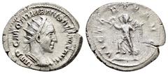 Roman Imperial Coins TRAJANUS DECIUS (249-251).Rome.Antoninianus. Obv : IMP C M Q TRAIANVS DECIVS AVG. Radiate and cuirassed bust right. Rev : VICTORIA AVG. Victory advancing left with wreath and palm