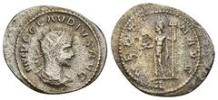 Roman Imperial Coins CLAUDIUS II GOTHICUS (268-270). Antioch.Antoninianus. Obv : IMP C CLAVDIVS AVG. Radiate, draped and cuirassed bust right. Rev : NEPTVN AVG / A. Neprune standing left with dolphin 