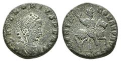 Roman Imperial Coins HONORIUS .(392-395).Antioch.Follis. Obv : D N HONORIVS P F AVG. Pearl-diademed, draped and cuirassed bust of Honorius to right. Rev : GLORIA ROMANORVM / ANTA. Honorius on horsebac