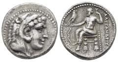 Greek Coins KINGS of MACEDON Alexander III the Great.(336-323 BC). Tetradrachm. Salamis. Lifetime issue. Obv : Head of Herakles right, wearing lion skin. Rev : AΛΕΞΑΝΔΡΟΥ. Zeus seated left on throne, 
