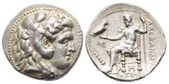 Greek Coins SELEUKID KINGS of SYRIA. Seleukos I Nikator.( 312-281 BC).Tetradrachm. Obv : Head of Herakles right, wearing lion skin. Rev : AΛEΞANΔPOY-BAΣIΛEΩΣ. Zeus Aëtophoros seated left; in left fiel