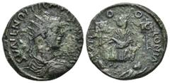 Roman Provincial Coins CILICIA. Mallus. Hostilian (Caesar, 250-251). Ae. Obv : S VALEN OCTIL MEC QVINTVM C. Radiate, draped and cuirassed bust right. Rev : MALLO COLONIA. Tyche seated left on rocks, h